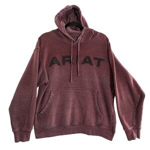 ARIAT Women Pullover Sweatshirt Hoodie Pouch Pocket Sz M Purple 93-24